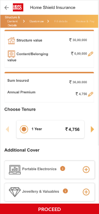 Step 4: Choose the Home Insurance Plan