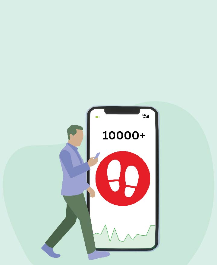 Is walking 10000 steps a day more or less?