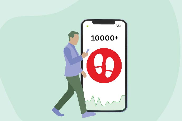 Is walking 10000 steps a day more or less?